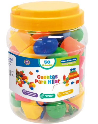 3 Set de Balde Cuentas Para Hilar Colores Surtidos (1 Set Trae: 50 PCS)
