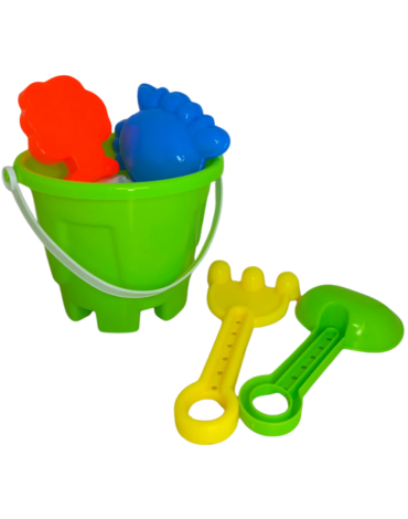 6 Set Balde Playero de Plástico Chico con Accesorios(1 Set Trae: 5 PCS)