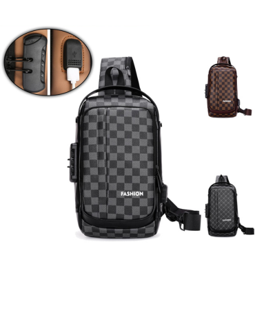 Bolso Eco Cuero Antirrobo con Puerto USB x 12 Unds.Medida: 14 x 10 x 24 cm aprox.