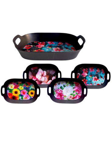 Bandeja de Plástico Modelos Surtidos x 80 Unds.Medida:34.5 x 22 x 7 cm aprox.