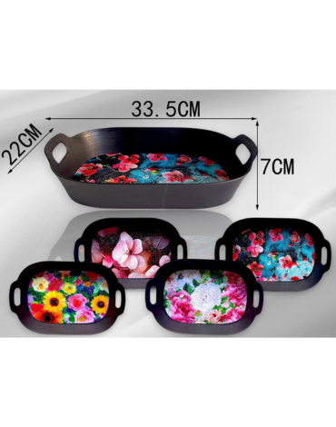 Bandeja de Plástico Modelos Surtidos x 80 Unds.Medida:34.5 x 22 x 7 cm aprox.