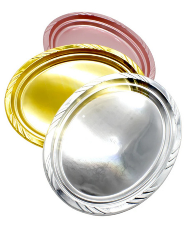 Bandejas Ovalada Plásticas Colores Surtidos x 6 Unds.