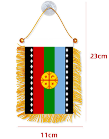 Banderín Mapuche con Flecos x 24 Unds. Medida: 11 x 23 cm aprox.