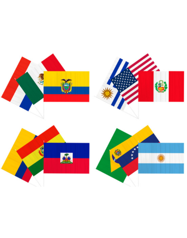 Bandera Paises Modelos  x 12 Unidades  Medida: 60 x 90 cm aprox.