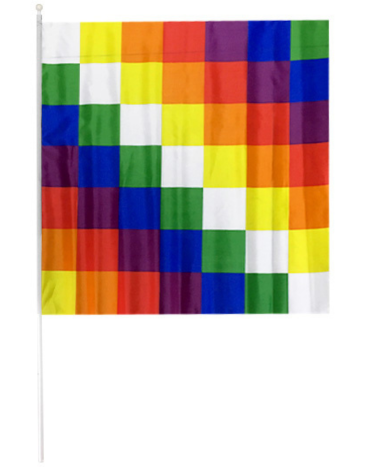 Bandera Wiphala x 12 Unds. Medida: 60 x 60 cm aprox.