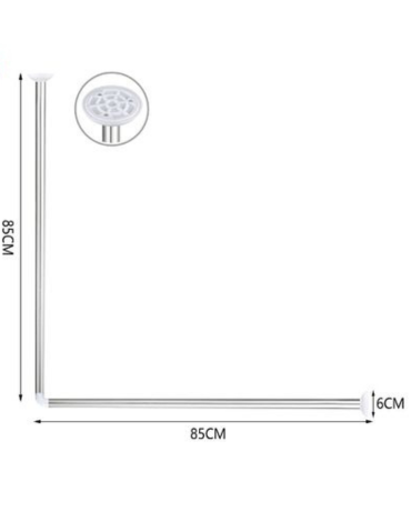Barra para Cortinas de Baño Multifuncional x 4 Unds. Medida: 85 x 85 cm aprox.