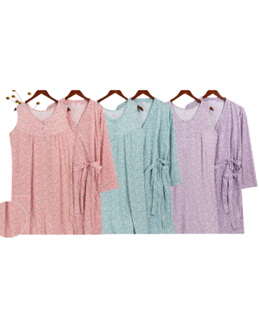 Pijama Bata con Camisa de Mujer Colores Surtidos x 12 Unds.Talla:  M - L - XL - XXL