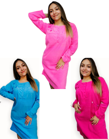 Bata de Dama Polar Colores Surtidos  x 4 Unds.Talla:  M - L - XL - XXL