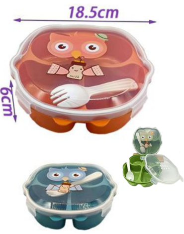 Bento para Lonchera con División + Cubierto x 6 Unds. Medida: 18.5 x 6 cm aprox.