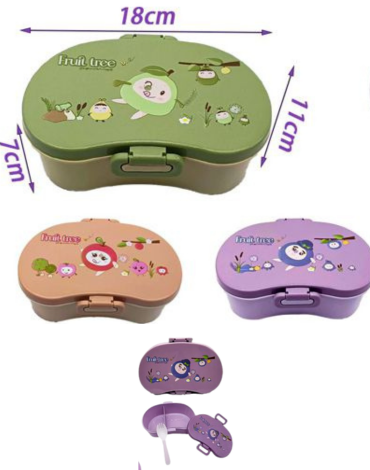 Bento para Lonchera con Compartimiento + Cubierto x 6 Unds. Medida: 18 x 11 x 7 cm aprox.