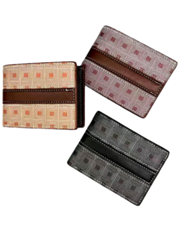 Billetera de Hombre Eco Cuero con Diseño x 12 Unds.Medida: 8.5x 11.5 cm aprox.