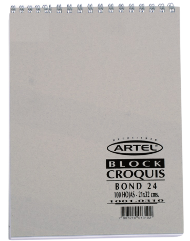 Block Croquera  ARTEL 100 Hojas Bond  x 3 Unds.Medidas: 21 x 32 cm aprox
