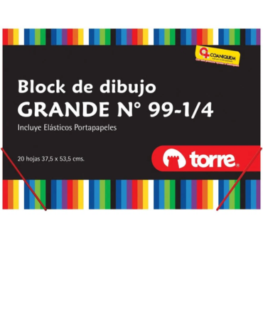 Block Dibujo Grande 99 1/4 20 Hojas Torre x 3 Unds