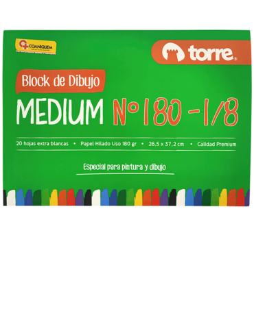 Block Dibujo Medium Doble Faz 99 1/ 8 20 Hojas Torre x 3 Unds