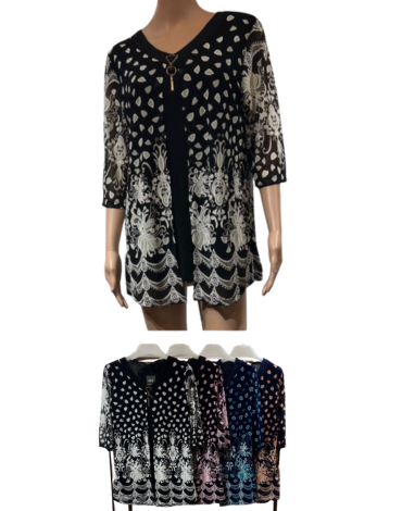 Blusa de Dama con Diseño x 16 Unds.Talla: XL / 2XL