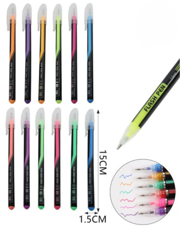 6  Set Bolígrafos de Colores Pastel Colores Surtidos (1 Set Trae: 12 PCS) Medida: 15 cm aprox.