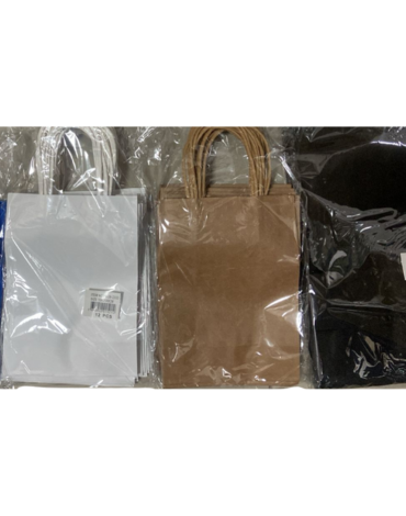 Bolsa de Papel (Elegir Color) x 12 Unds. Medida:16 x 8 x 21 cm aprox.