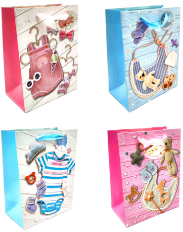 Bolsa de Regalo Baby Shower (Elegir Color )x 12 Unds. Medida: 30 x 40 cm aprox.
