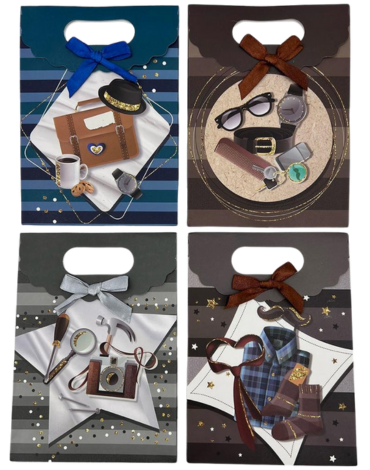 Bolsa de Regalo Modelos Surtidos x 48 Unds. Medida: 19 x 9 x 27 cm aprox.