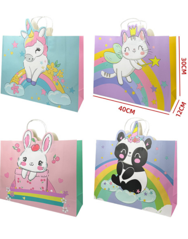 Bolsa de Regalo Animales Modelos Surtidos x 12 Unds. Medida: 40 x 30 x 12 cm aprox.