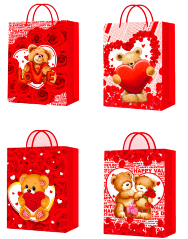 Bolsa de Regalo Colores Surtidos x 12  Unds. Medida: 31 x 12 x 40 cm aprox.