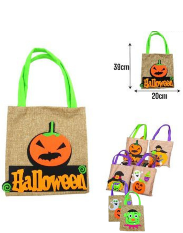 Bolsa para Dulces Diseño Calabaza x 10 Unds. Medida: 39 x 20 cm aprox.