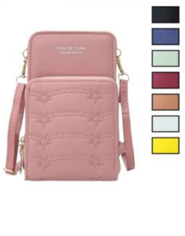 Bolso Porta Celular  Eco Cuero Colores Surtidos.  x 12 Unds.Medida: 11 x 7 x 18 cm aprox