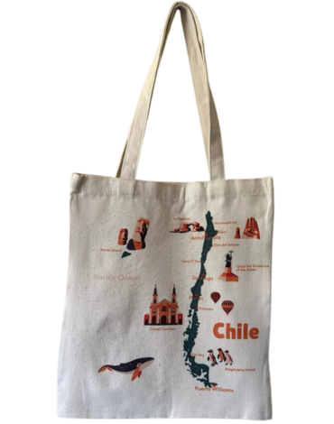 Bolsa de Compras Reutilizable Mapa Chileno x 12 Unds.