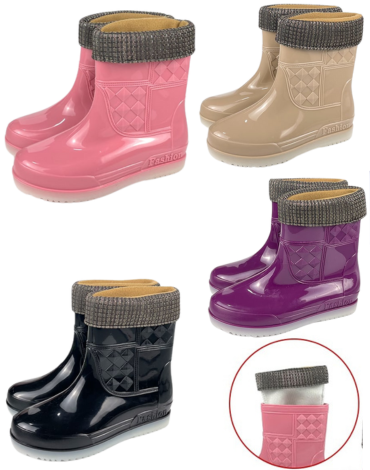 Botas de Agua para Dama con Diseño x 30 Pares.Talla: 35 / 36 - 40 / 41
