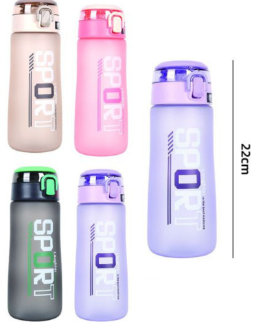 Botella de Agua 750 ML Colores Surtidos x 6 Unds.Meedida: 22 cm aprox.