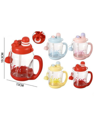 Botella Plástico de Agua Colores Surtidos x 6 Unds. Medida: 900 ml aprox.