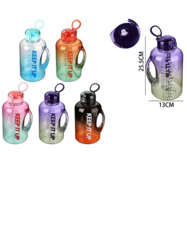 Botella de Agua 2 L Colores Surtidos x 6 Unds. Medida: 25.5 x 13 cm aprox.
