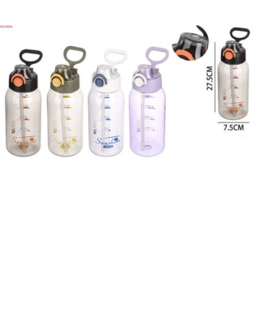 Botella de Agua Colores Surtidos x 6 Unds. Medida: 27 x 7.5 cm aprox.
