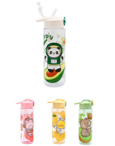 Botella de Agua Colores Surtidos 800 ML x 6 Unds.