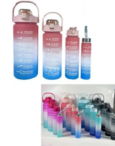 4 Set de Botella de Agua Colores Surtidos. 1700 ML + 3000 ML +800 ML + 300 ML (1 Set Trae 2 PCS)