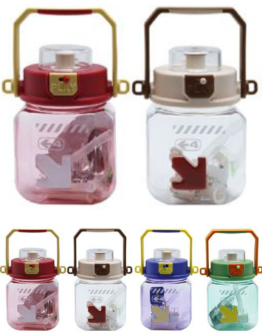 Botella de Agua Colores Surtidos x 6 Unds. Medida:1000 ML aprox.