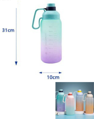 Botella de Agua de 1800 ML x 4 Unds.Medida: 31 x 110 cm aprox.