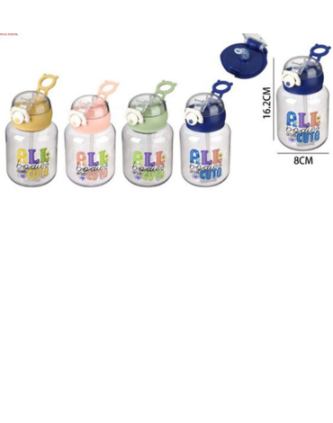 Botella de Agua para Niños 600 ML x 6 Unds. Medida: 24 cm aprox.
