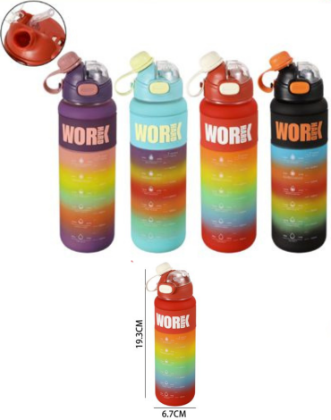 Botella de Plástico Colores Surtidos x 6 Unds. Medida:1000 ml aprox.