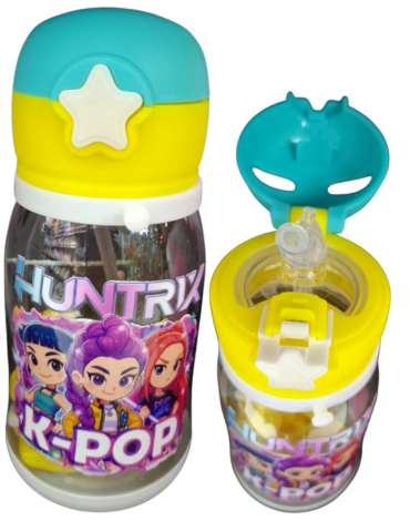 Botella de Agua Plástica Modelo Único x 4 Unds.
