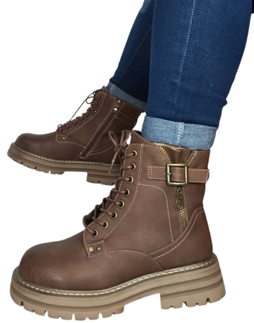 Botines Eco Cuero de Mujer Color Único x 6 Pares.Talla: 35 al 40
