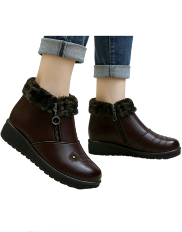 Botines Eco Cuero de Mujer Color Café x 12 Pares. Talla: 36 al 41