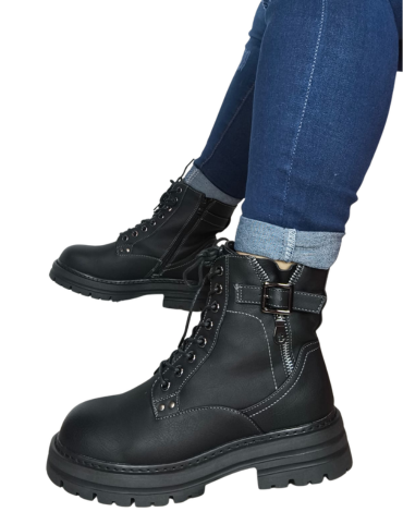 Botines Eco Cuero de Mujer Color Único x 6 Pares.Talla: 35 al 40