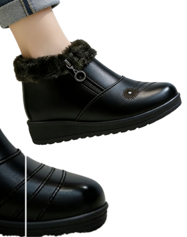Botines Eco Cuero de Mujer Color Negro x 12 Pares. Talla: 36 al 41