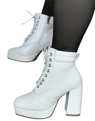 Botines de Mujer Eco Cuero Color Único x 6 Pares.Talla: 35 al 40
