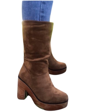 Botines de Mujer Gamuza Color Único x 8 Pares. Talla: 35 al 39