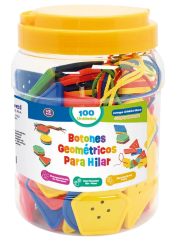 3 Set de Balde Botones Geométricos Para Hilar Colores Surtidos (1 Set Trae: 100 PCS)