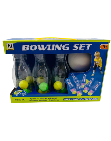 4 Set de Bowling Transparente Plástico (1 Set Trae: 6 PCS)