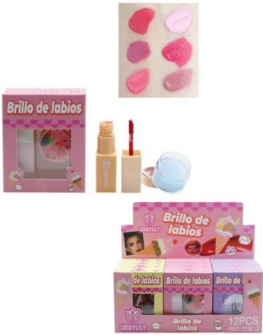Brillo Labial Colores Surtidos x 12 Unds.Medida:20.6kg aprox.