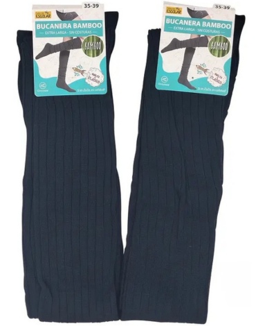 Bucanera Bamboo Escolar Extra Larga Color Azul x 12 Pares. Talla: 35 - 39